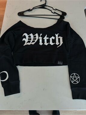 Killstar Black 'Witch' Cropped Sweatshirt L
